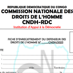 FICHE D'ENREGISTREMENT